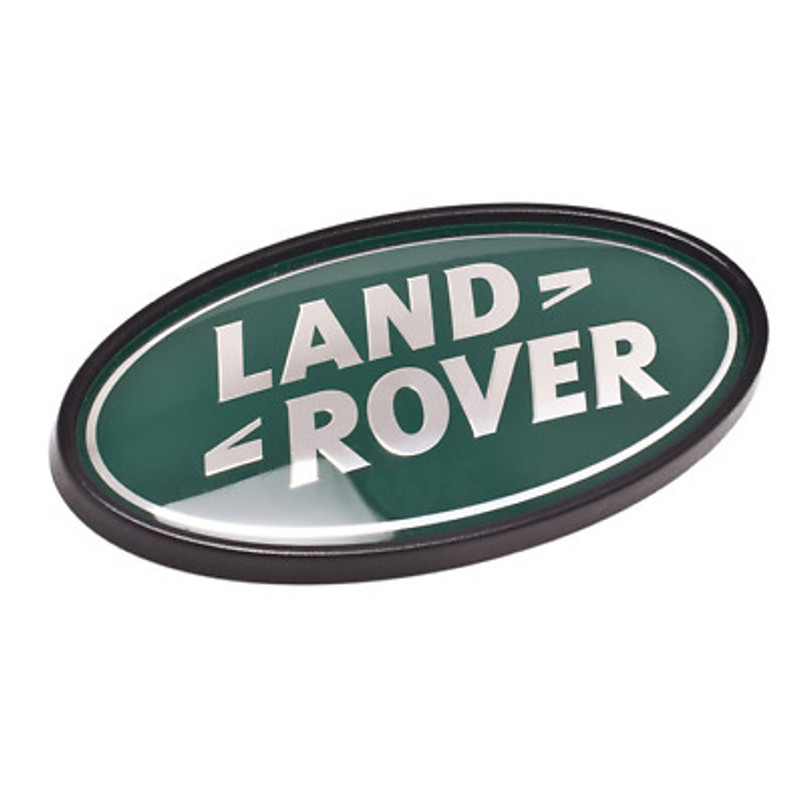 LR023361 - Rear Land Rover Badge - Silver on Green Background - Genuine Land Rover Image 1