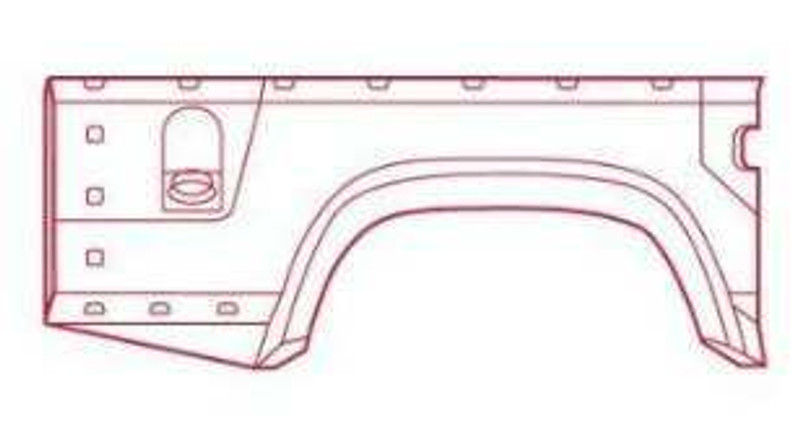 PKDEFENDERBODYKIT110 - Defender 110 Chelsea Truck Front and Rear Wide Wing Panels with Integrated Vents and Bolt Apertures Image 28