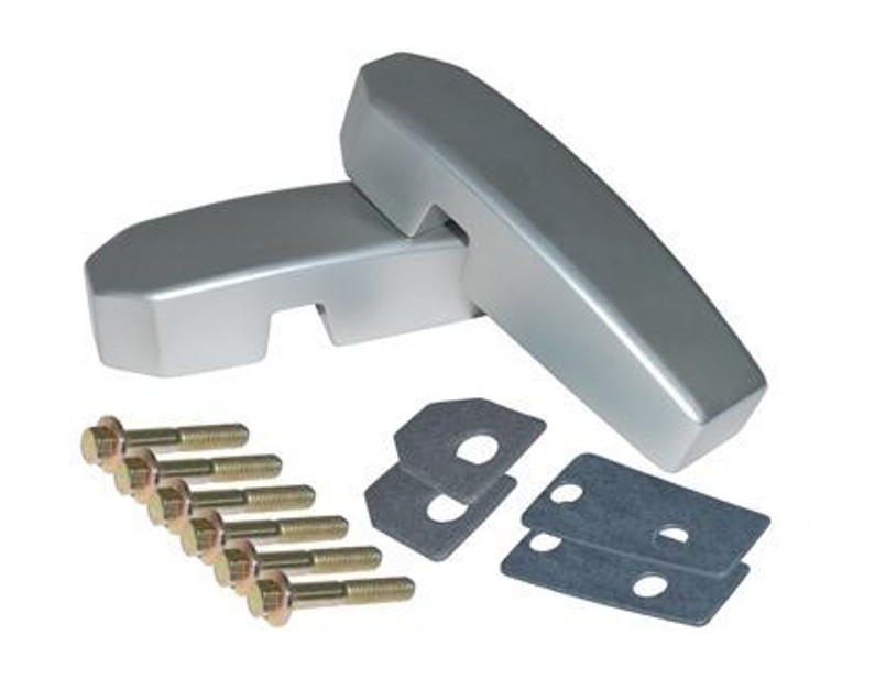 DA1142 - Pair of Billet Windscreen Brackets for Land Rover Defender in Silver Anodised Finish Image 2