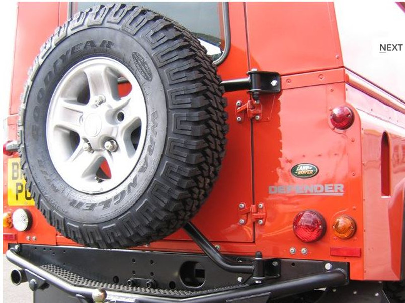 214-MASWC -  Mantec Rear Door Swing away Spare Wheel Carrier for Land Rover Defender - Fits All Safari Rear Doors 1984-2016 (Doesn't Fit Half Door Tailgates - conversion kit available 216-MASWC) Image 1