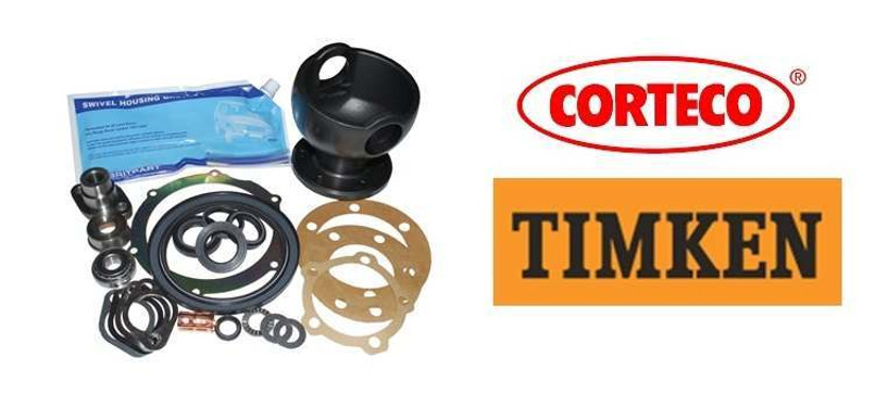 DA3166G - OEM Swivel Housing Kit for Discovery 1 and Range Rover Classic from JA Chassis With ABS - OEM Swivel Housing Ball, Corteco Seals, and Timken Bearings Image 1