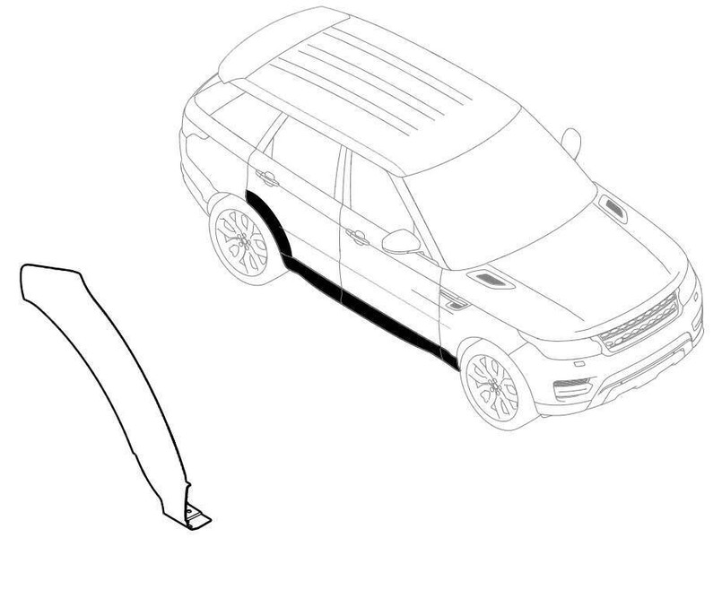 LR136800 - Right Hand Rear Wheel Arch Moulding for Range Rover Sport L494 - Genuine Land Rover Image 2