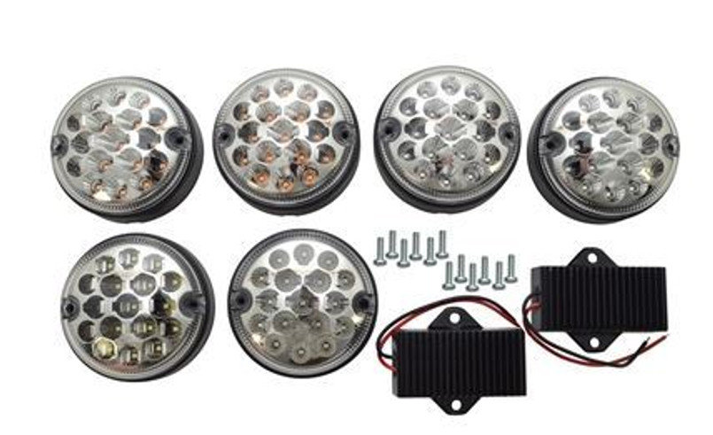 DA1143CL - Clear LED Rear Lamp Kit in NAS Style - Upgrade Kit For Defender And Series - Six Piece Kit Image 1