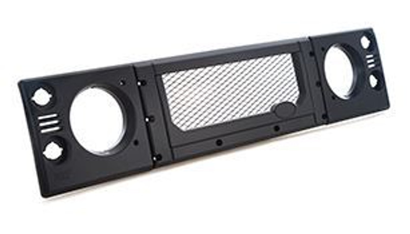 KBX1211S - Defender KBX Signature Grille and Headlamp Surrounds - KBX Facelift Kit - Satin Black With Stainless Steel Mesh Image 1