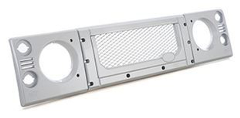 KBX2221S - Defender KBX Signature Grille and Headlamp Surrounds - KBX Facelift Kit - Zambezi Silver With Stainless Steel Mesh - CLEARANCE Image 1