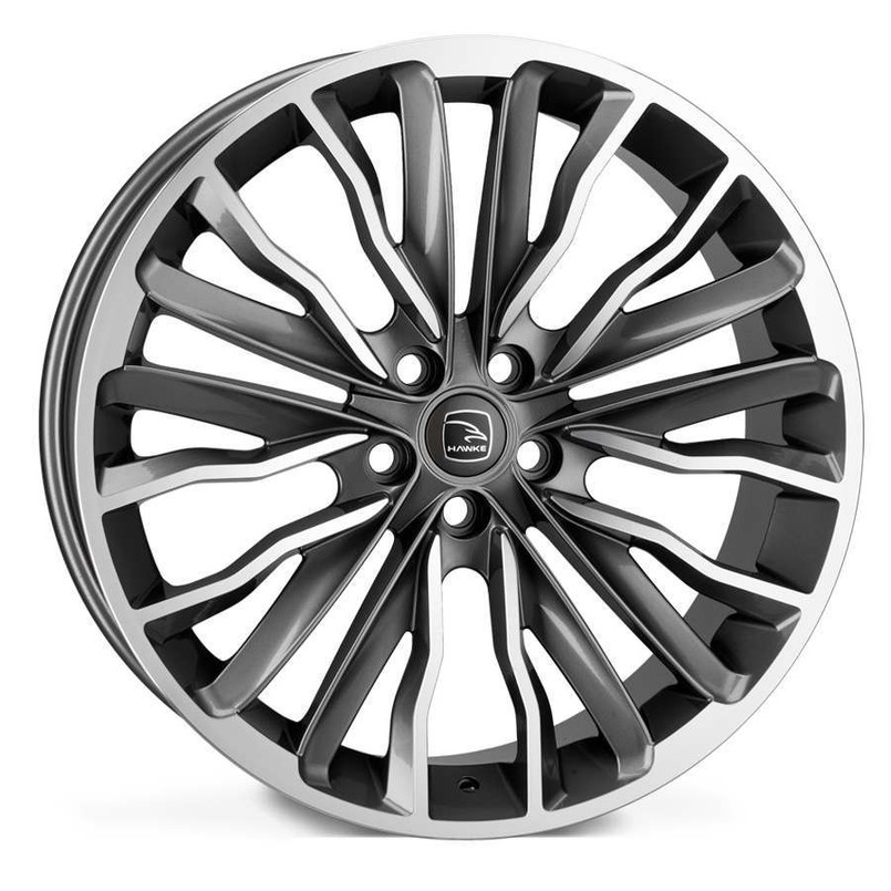 HARRIER-GRY - Hawke Harrier Alloy Wheel in Grey with Polished Face - For Range Rover Sport, Vogue or Discovery Image 1