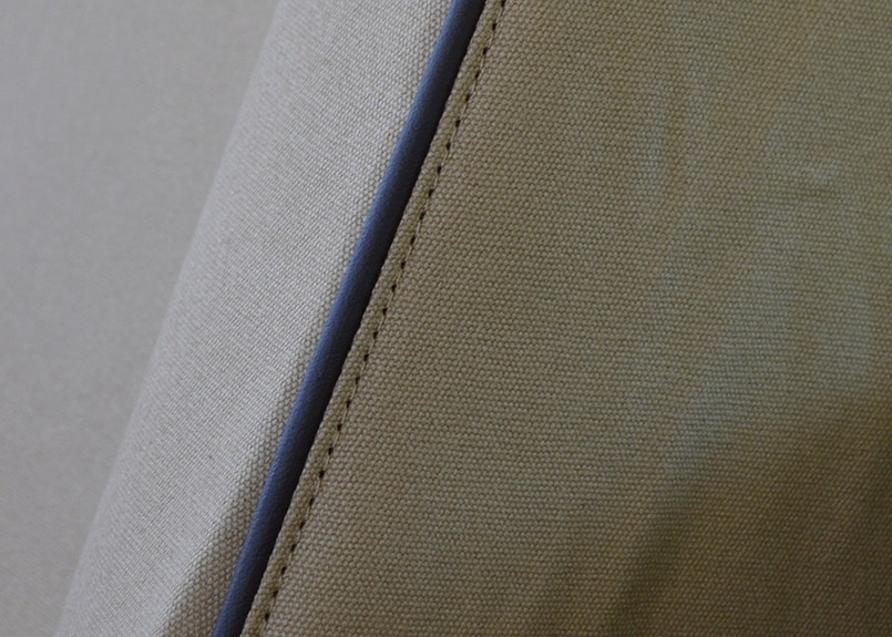 EXT019-5 - Front Outer Seat Covers (Pair) - Defender Puma / TD4 2007 onwards - Sand Canvas - By Exmoor Trim Image 9