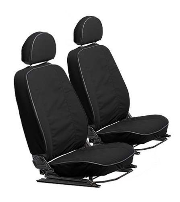 EXT019-46 - Defender Puma / TD4 Front Outer (Pair) Canvas Black - By Exmoor Trim Image 1