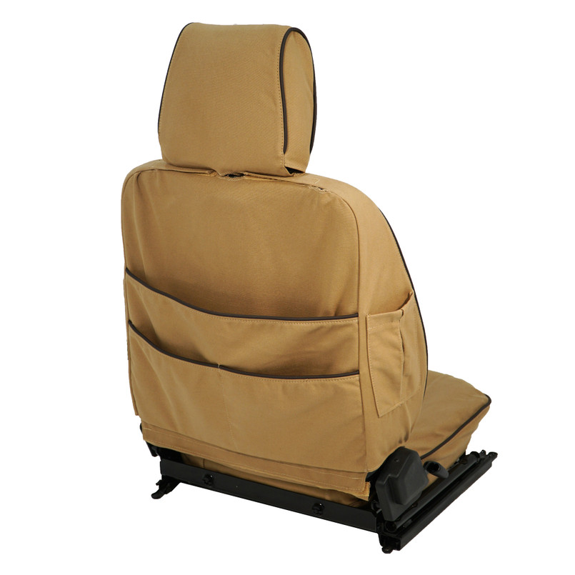 EXT019-1 - Front Outer Seat Covers (Pair) - Defender Pre 2007 - Sand Canvas - By Exmoor Trim Image 13
