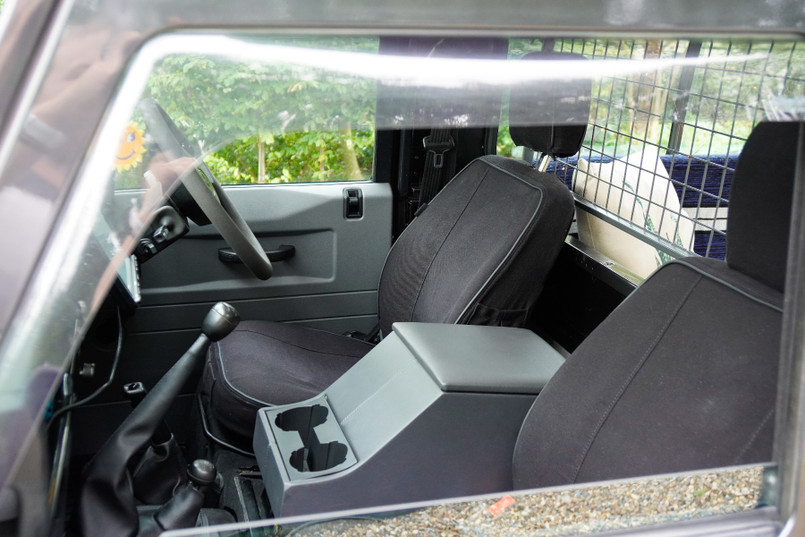 EXT019-45 - Front Outer Seat Covers (Pair) - Defender Pre 2007 - Black Canvas - By Exmoor Trim Image 7