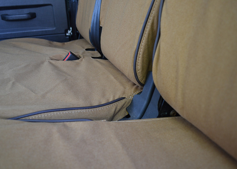 EXT019-10 - 2nd Row 60/40 Split Seat Covers - Defender Puma / TD4 from 2007 onwards - Canvas Sand - By Exmoor Trim Image 5