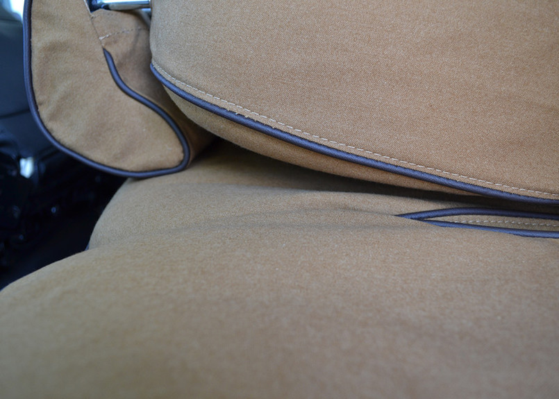 EXT019-10 - 2nd Row 60/40 Split Seat Covers - Defender Puma / TD4 from 2007 onwards - Canvas Sand - By Exmoor Trim Image 8