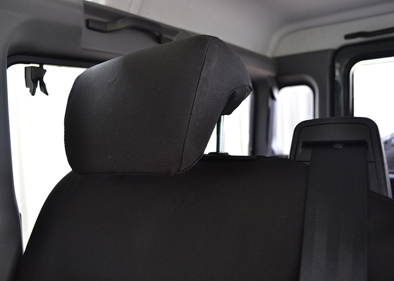 EXT019-49 - 2nd Row 60/40 Split Seat Covers - Defender Puma / TD4 from 2007 onwards - Canvas Black - By Exmoor Trim Image 9