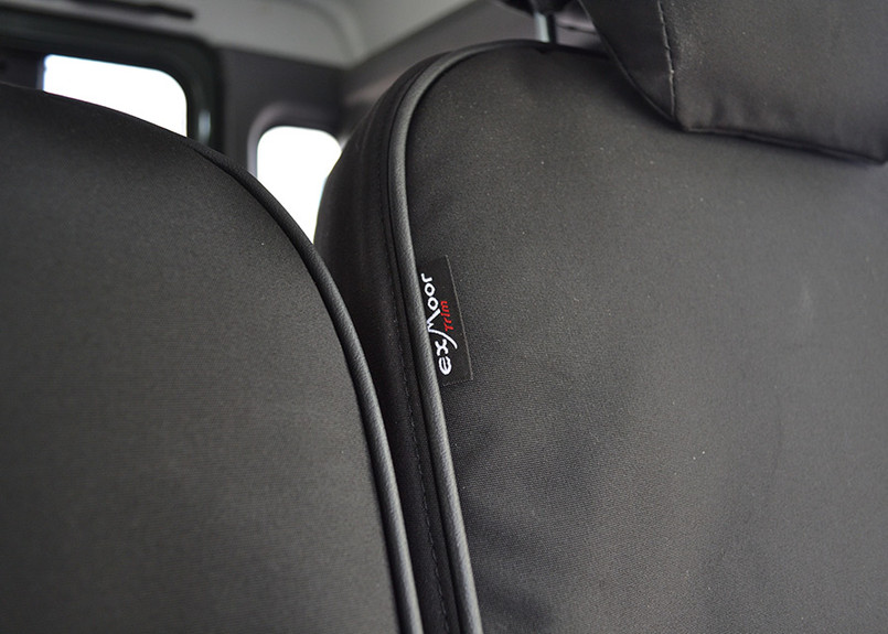 EXT019-49 - 2nd Row 60/40 Split Seat Covers - Defender Puma / TD4 from 2007 onwards - Canvas Black - By Exmoor Trim Image 10