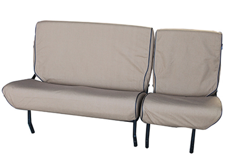 EXT019-8 - 2nd Row Canvas Seat Covers - Defender with 60/40 Split Bench Seat (4 Piece) - Pre 2007 - Sand - By Exmoor Trim Image 4