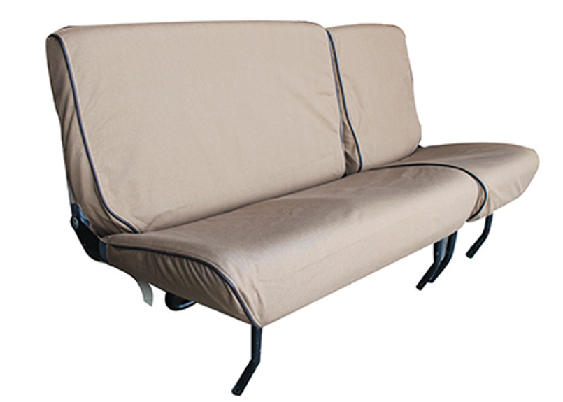 EXT019-8 - 2nd Row Canvas Seat Covers - Defender with 60/40 Split Bench Seat (4 Piece) - Pre 2007 - Sand - By Exmoor Trim Image 2