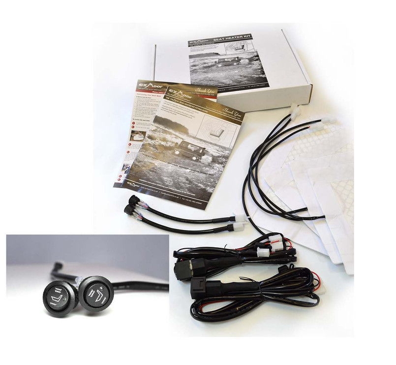 EXT010-2 - Defender 2020 onwards Seat Heaters (Pairs only) including wiring loom & high/low Switches - By Exmoor Trim  Image 1