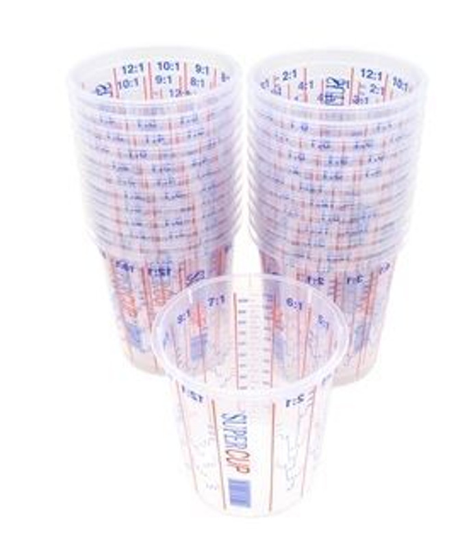 DA6397 - Quantity 25 Mixing Cups - Clear Strong Plastic 1300ml Cups Image 1