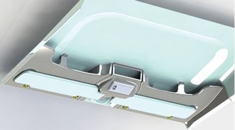 DA4629 - Centre Roof Console and Storage for Land Rover Defender - By Mud Stuff - Comes in Grey Image 4