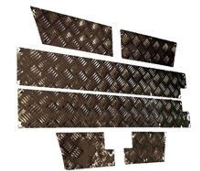 LR565B-3 - Chequer Plate for Lower Outer Doors for Defender 90 In Black 3mm - 6 Piece Kit Image 1