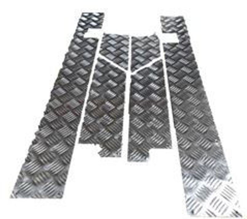 LR566-3 - Chequer Plate for Lower Outer Doors for Defender 110 - Four Door - In Natural Finish 3mm Image 1