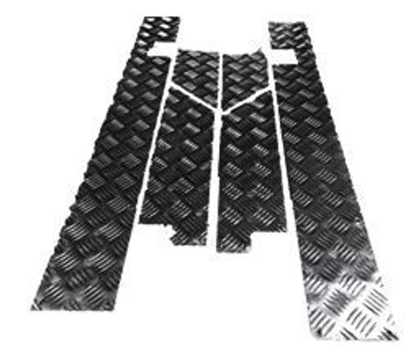 LR566B-3 - Chequer Plate for Lower Outer Doors for Defender 110 - Four Door - In Black Finish 3mm Image 1