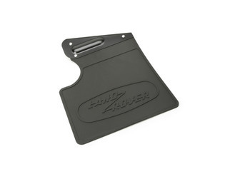 LR069135 - Heritage Defender 90 Rear Left Hand Mudflap - With Black Heritage Logo - With Cutout for Exhaust (AUSTRALIAN MARKET ONLY) Genuine Land Rover Image 1