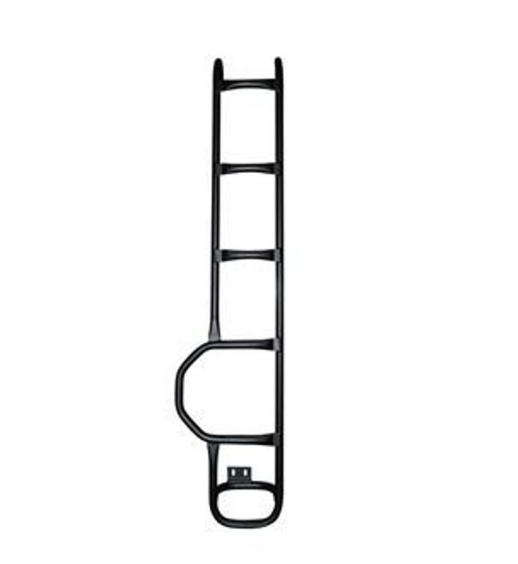 RBL0526SSS - Defender Rear Ladder in Black - Mounts on to Rear of Safety Devices Roll Cage Image 1