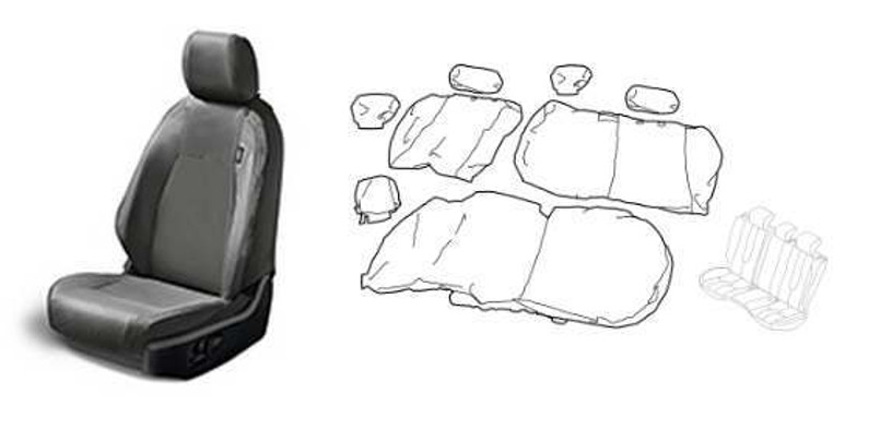 VPLCS0292PVJ - Second Row Seat Covers for Discovery Sport in Ebony Black - Genuine Land Rover - Comes as a Pair in 60/40 Split Image 1