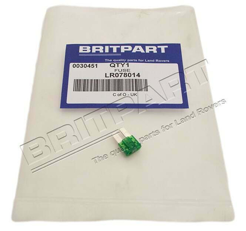 LR078014 - 30 Amp Green Mini-Fuse - For Land Rover Discovery 5, Defender 2020 Onwards, Range Rover L405, Sport L494, Velar and Evoque Mk2 Image 1