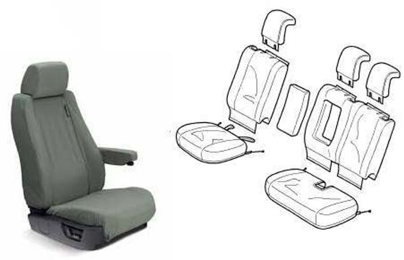 LR005224 - Rear Seat Covers In Aspen for Range Rover Sport up to 2009 - Genuine Land Rover Image 1