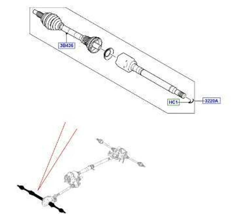 LR064635 - Range Rover Sport Front Right Hand Driveshaft for Sport L494 - Genuine Land Rover Image 1
