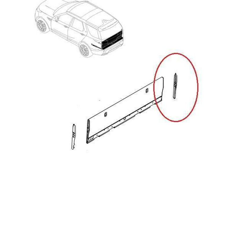 LR082860 - Right Hand Finisher for Rear Door Trim on Land Rover Discovery 5 - Ebony Black - Genuine Land Rover Image 1