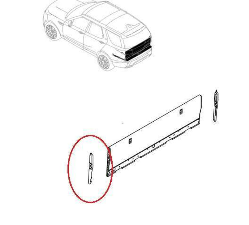 LR082861 - Left Hand Finisher for Rear Door Trim on Land Rover Discovery 5 - Espresso Interior - Genuine Land Rover Image 1
