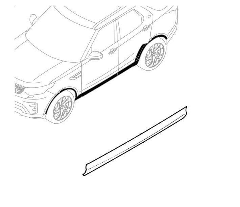 LR182894 - Left Hand Front Door Lower Moulding - Standard Arches and Moulding - Genuine Land Rover Product Image 1