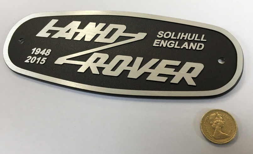 LR069121 - Genuine Land Rover Defender Heritage Badge - Special Edition Badge in Metal for Tailgate on Heritage and Adventurer Image 1