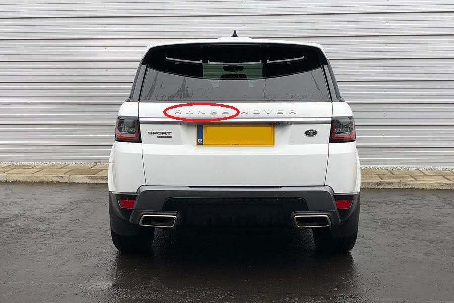 LR106498 - Tailgate Lettering for Range Rover Sport L494 - In Shadow Atlas - Spells R A NG E - Fits Vehicles from 2019 Onwards - Genuine Land Rover Image 1