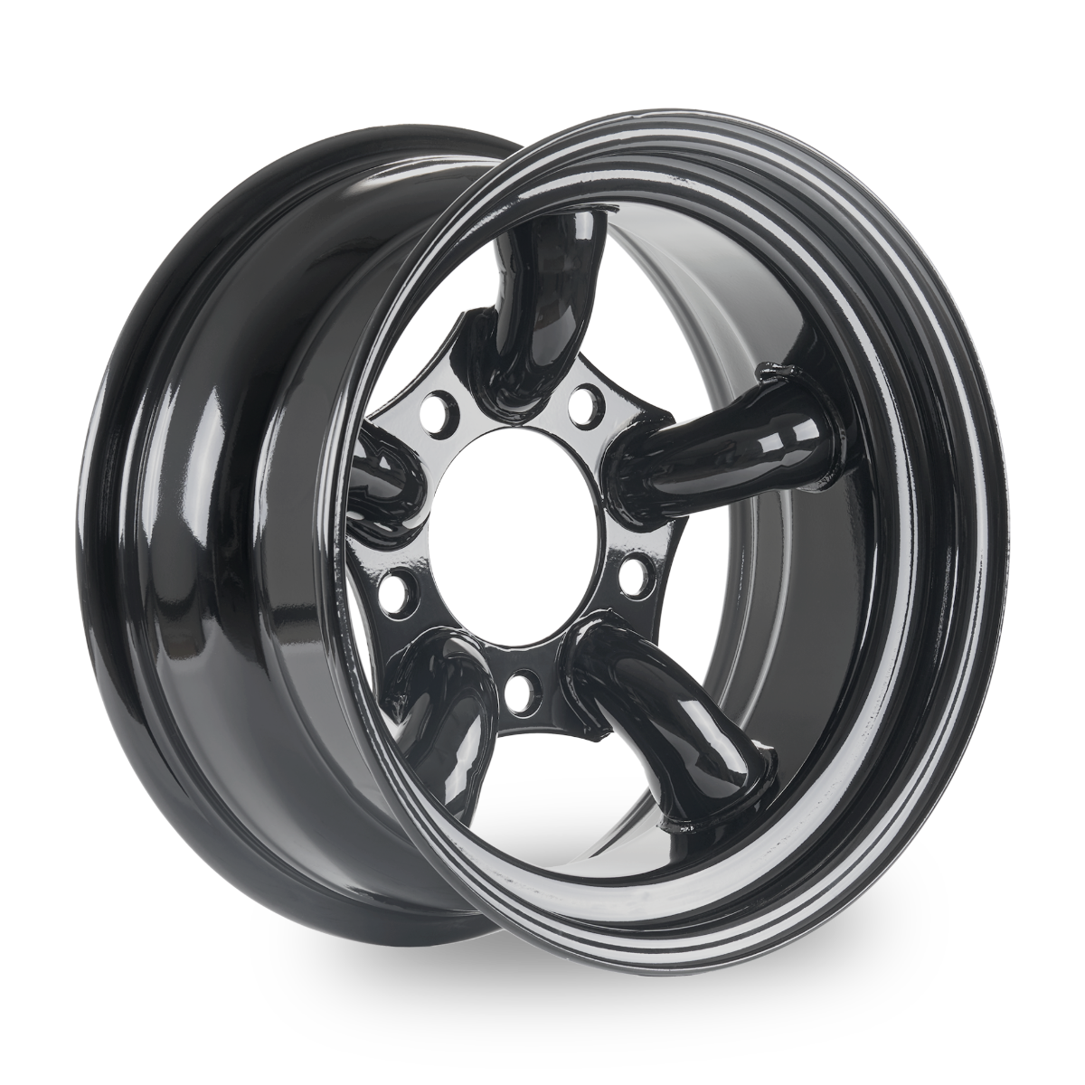 S16516535CHASTE 5 Spoke Steel Wheel 16" x 8" ET35 Black Land Rover