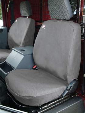 DA2815GREY - Defender Front Seat Covers Up to 2007 - Comes as a Set of Three in Black - Waterproof and Machine Washable Image 1