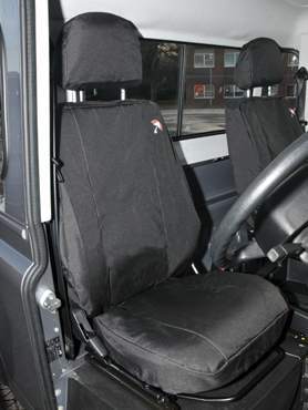 DA2818BLACK - Defender Front Seat Covers in Black - 2007 Onwards Image 1