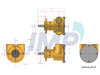 #JPR-KL25UP JMP Marine Kohler Replacement Engine Cooling Pump Dimensional Layout