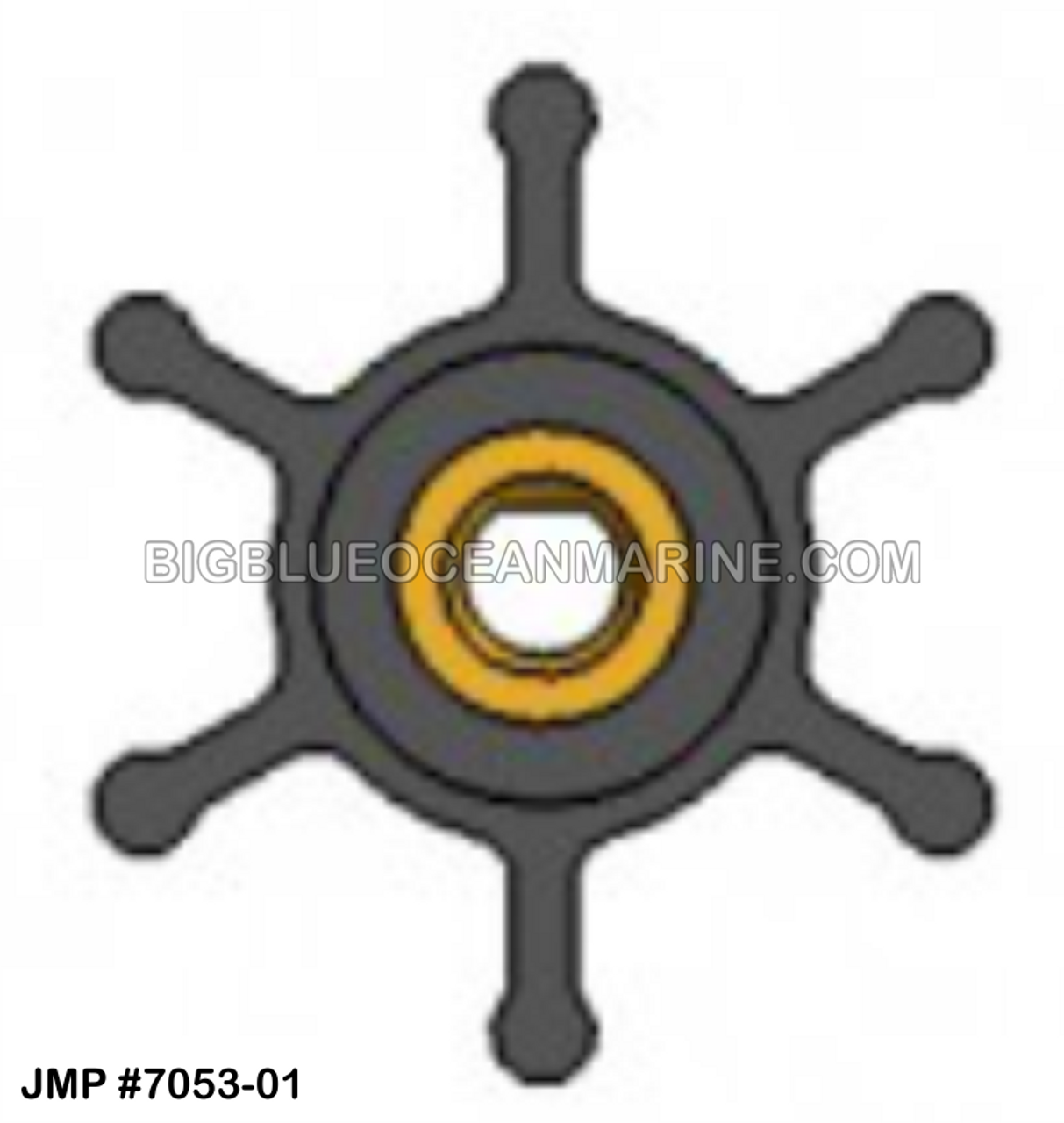 JMP FLEXIBLE IMPELLER #7053-02
(Illustrated Impeller Image)