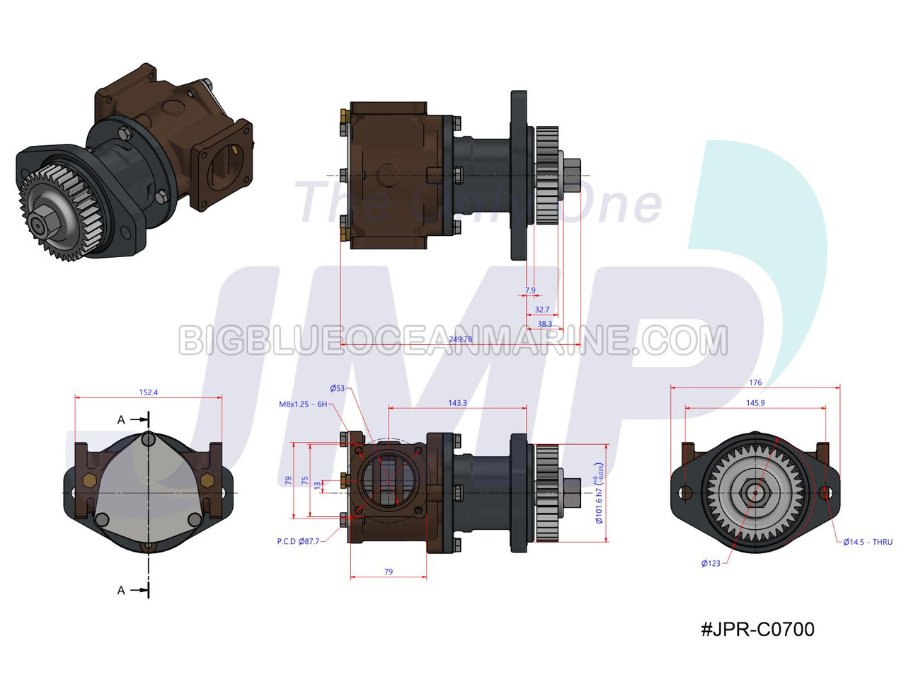 カメリ ぺージ JMP Marine Cummins Replacement Engine Cooling Raw Water / Seawater