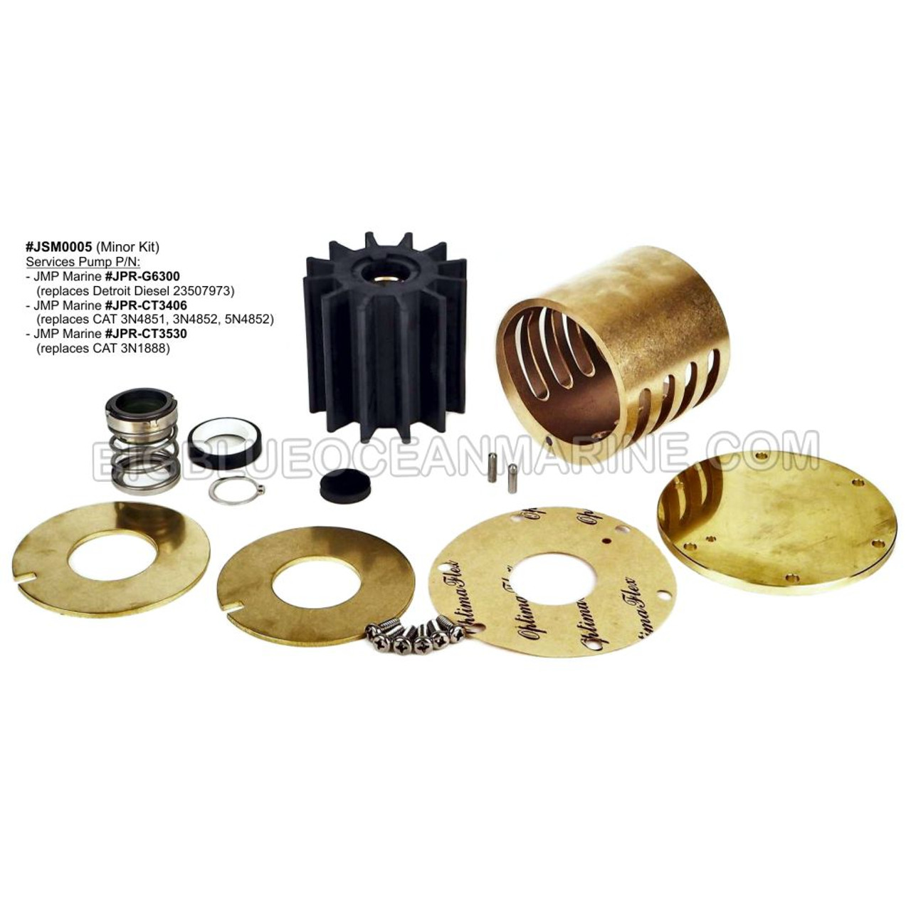 #JSM0005 JMP MARINE MINOR SERVICE KIT
Service Caterpillar and Detroit Diesel JPR-CT3406, JPR-CT3530, JPR-G6300