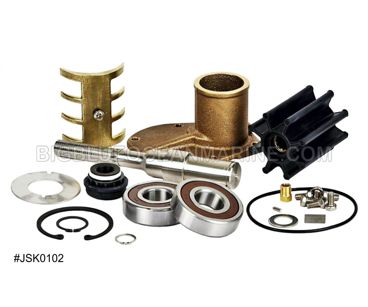 #JSK0102 JMP Marine Volvo Penta Engine Cooling Seawater Pump Major Service Parts Kit
Services JPR-VP0060DA, Volvo Penta 21380890, 3589907, Jabsco 50394-8300