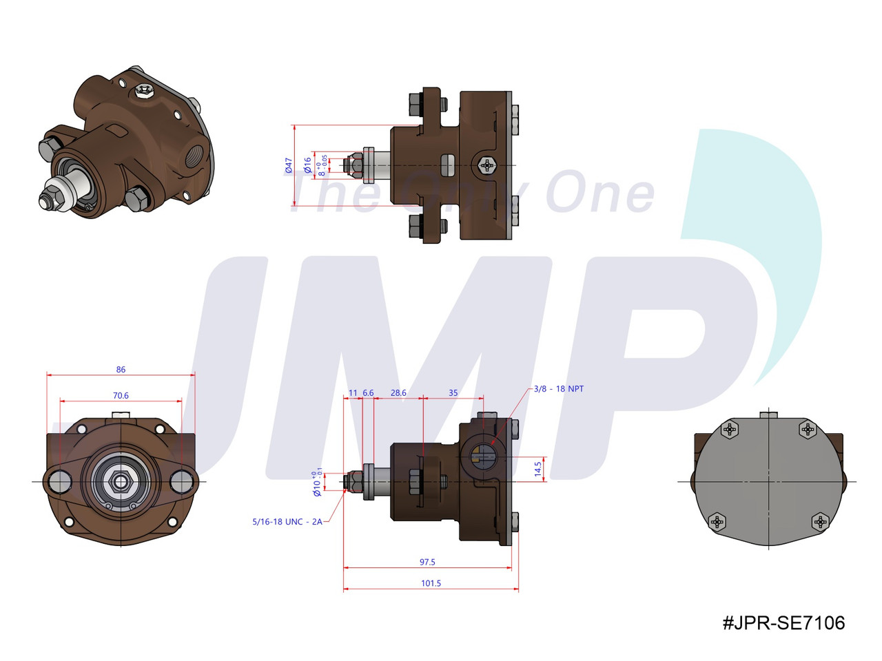 JPR-SE7106 JMP Marine Kohler Replacement Engine Cooling Pump