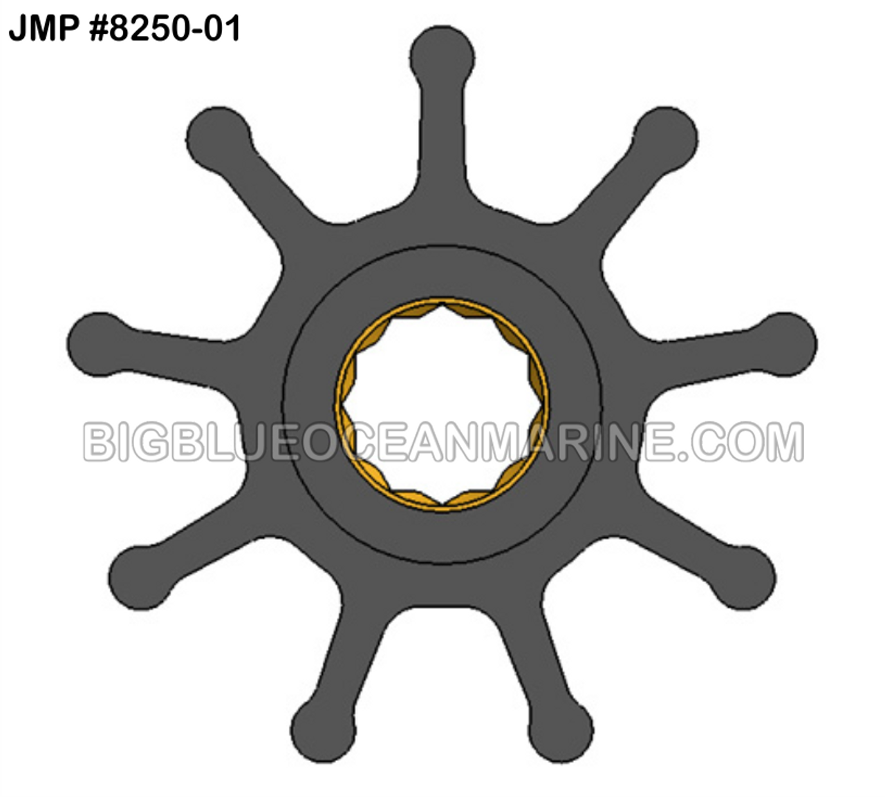 JMP FLEXIBLE IMPELLER #8250-01
(Illustrated Image)