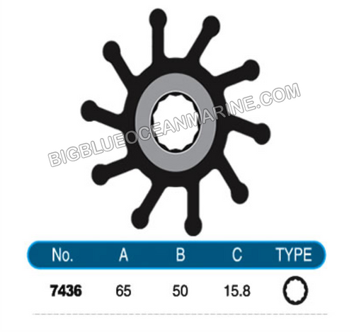 JMP FLEXIBLE IMPELLER #7436-01
(SPECS)