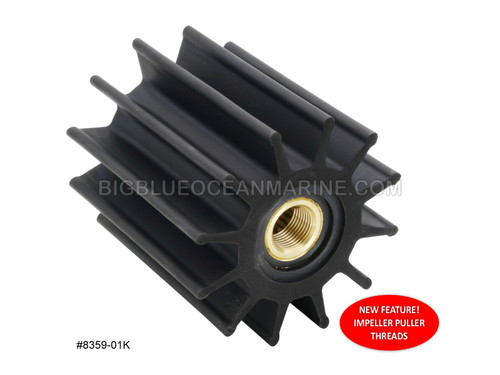 #8359-01K JMP Marine Flexible Impeller Kit Replaces Sherwood 29000, Caterpillar 2968388, Cummins 4933742, John Deere DZ108622 #8359-01K JMP Marine Flexible Impeller Kit Replaces Sherwood 29000, Caterpillar 2968388, Cummins 4933742, John Deere DZ108622