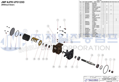 JSK0095 JMP Marine Volvo Penta D12 Engine Cooling Pump Major